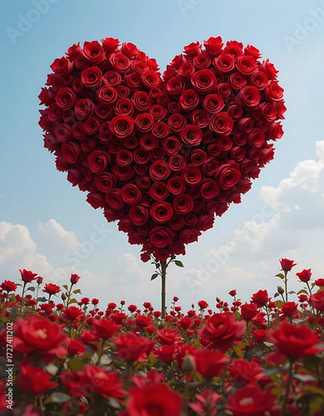 Obraz heart of red roses