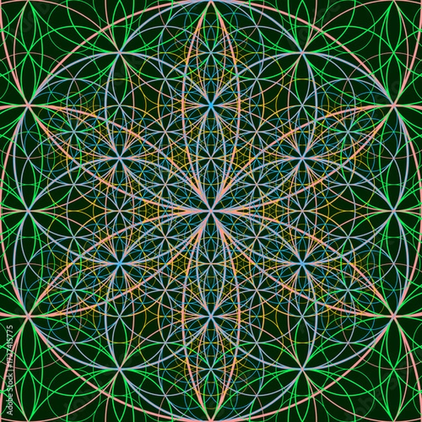 Fototapeta Abstract kaleidoscope background. Beautiful kaleidoscope seamless pattern.