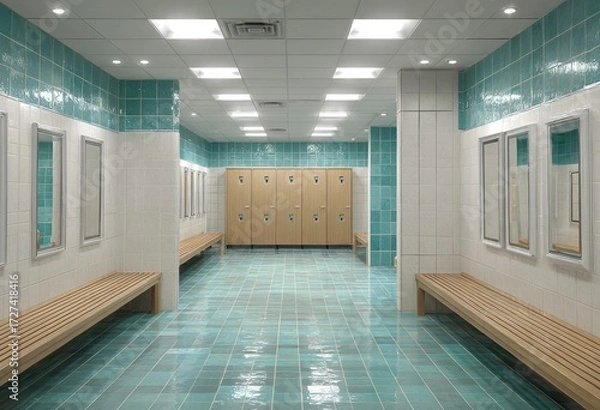 Fototapeta Interior of a modern locker room