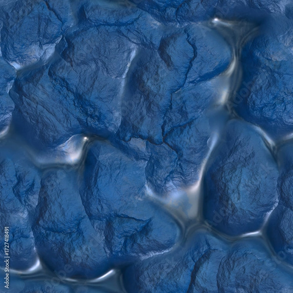 Fototapeta Seamless background. Abstract background with flowing metal texture.