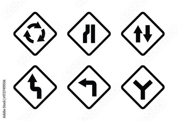 Fototapeta Regular useful road sing set design