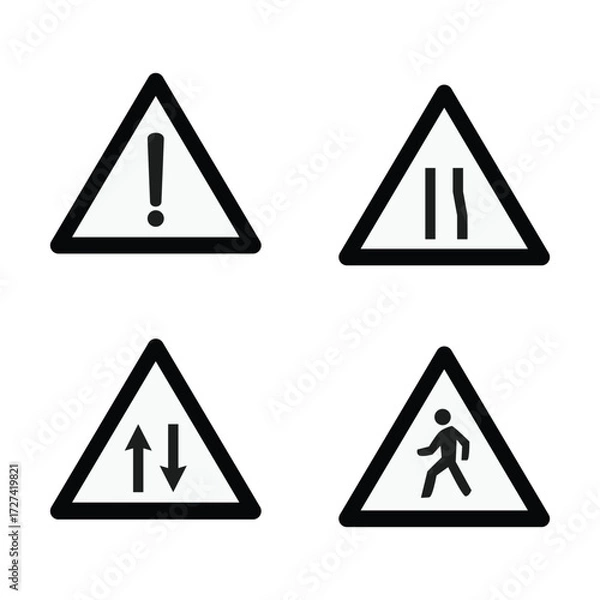 Fototapeta Regular useful road sing set design