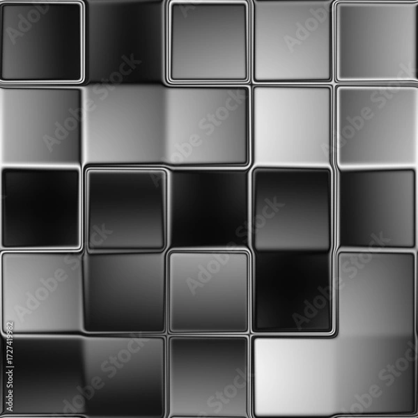 Fototapeta Pattern of glass block wall. Glass wall with abstract layer effect.