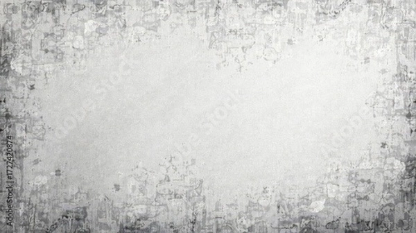 Fototapeta Abstract Grey Texture with Subtle Border Design Featuring a Distressed, Weathered, and Aged Appearance Ideal for Backgrounds and Layouts