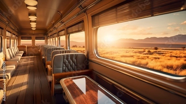 Fototapeta A photo of a train with panoramic windows