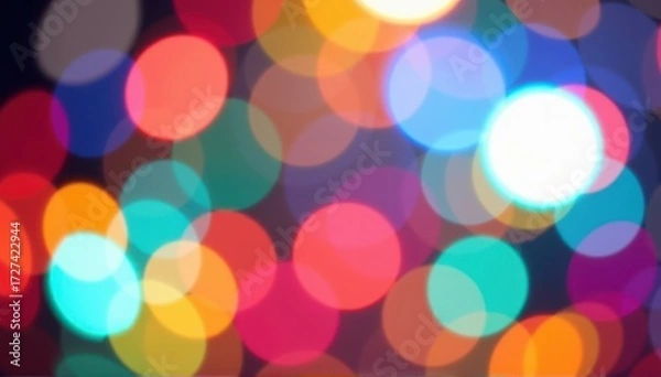 Fototapeta Abstract bokeh background with blurred lights and vibrant colors, ideal for design projects and presentations, celebration, illustration