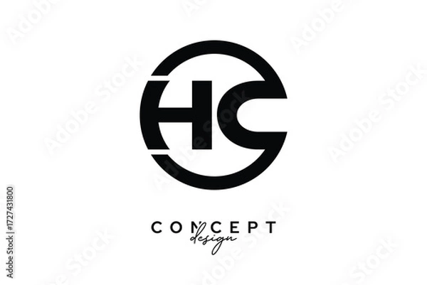 Fototapeta HC Creative Circle Monogram Logo Design – Modern Branding Concept