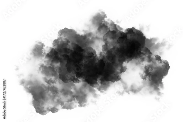 Obraz black smoke cloud on transparent background