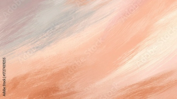 Fototapeta Minimal pastel background with soft peach tones and subtle texture, empty space for text or design