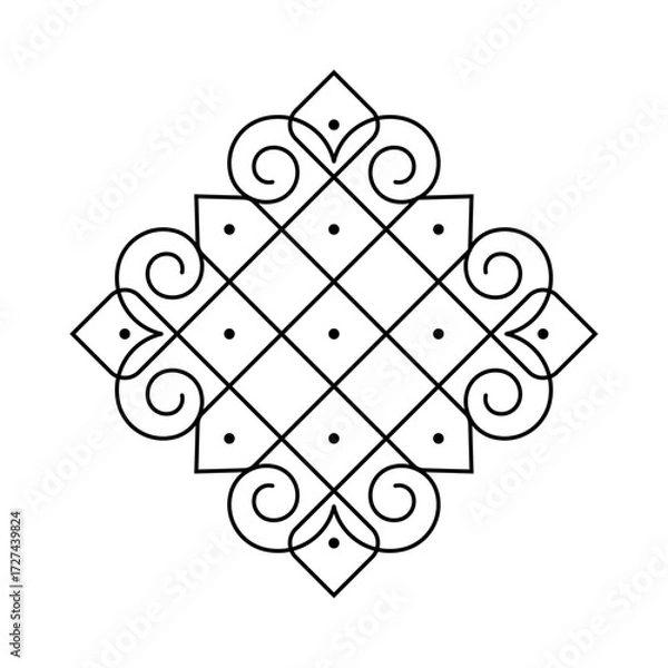 Obraz Attractive flower rangoli design for daily use!