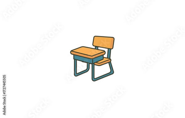 Obraz Vector illustration of a children's study desk with a built-in table