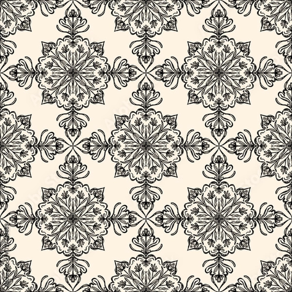Fototapeta seamless pattern with floral elements