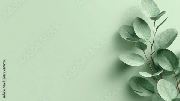 Fototapeta Pale pistachio green background, minimal and calming tone, blank for composition