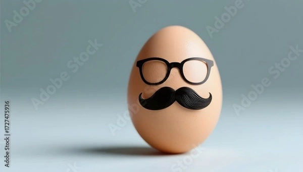 Fototapeta Creative and Fun Egg with Glasses and Mustache for Quirky Design