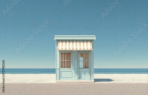Obraz Pastel-toned beachside kiosk
