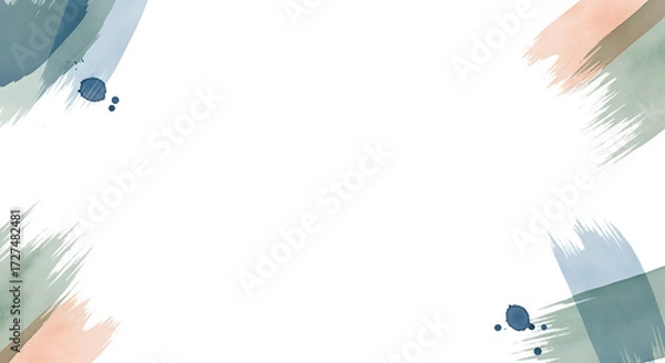 Fototapeta Abstract watercolor brushstrokes with blank space, perfect for modern design projects, elegant backgrounds