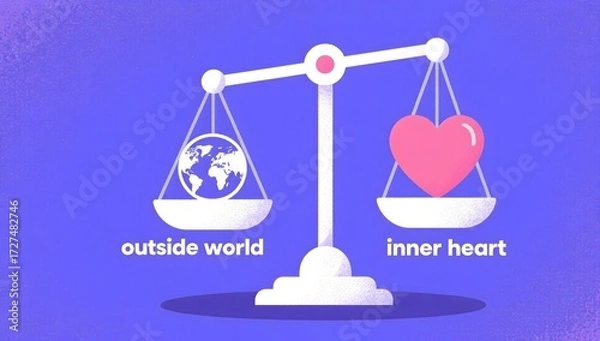 Fototapeta Balance Between External Reality and Internal Emotions Concept