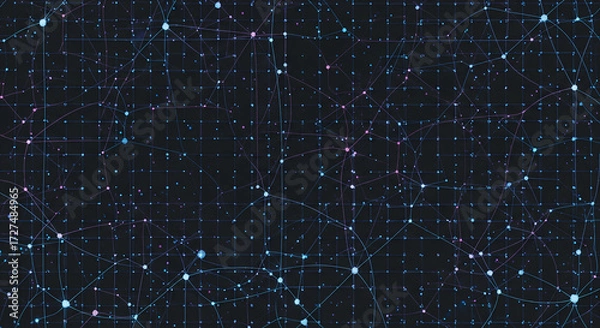 Fototapeta Stunning abstract network with interconnected nodes, perfect for data visualization, technology, and digital concepts