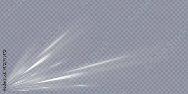 Fototapeta Stream of fresh wind png. Imitation of the exit of cold air from the air conditioner. Cold winter wind texture. Holiday vector blizzard. Christmas effect of a cold blizzard. Vector PNG.