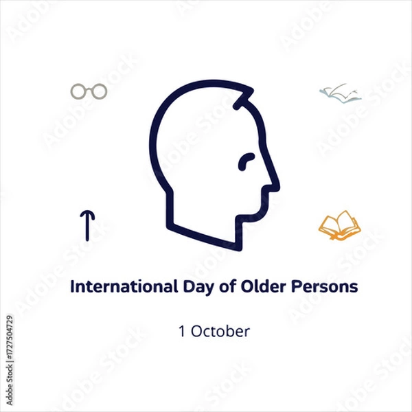 Fototapeta International Day of Older Persons T-Shirt Design Vector, Grandparents Respect, October 1 Celebration
