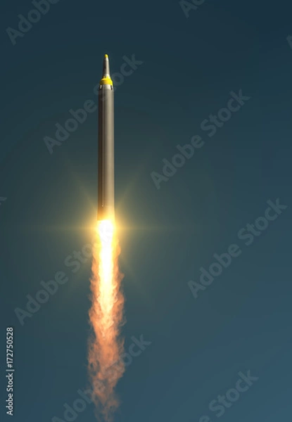 Fototapeta Startuje północnokoreański pocisk balistyczny