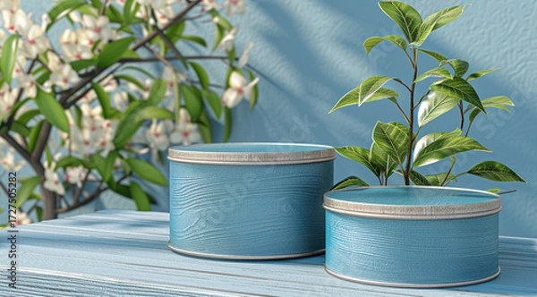 Obraz blue flower in pot