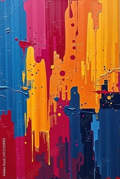 Fototapeta Abstract art background, vibrant color palette, textured brushstrokes, dynamic composition, backdrop, wallpaper