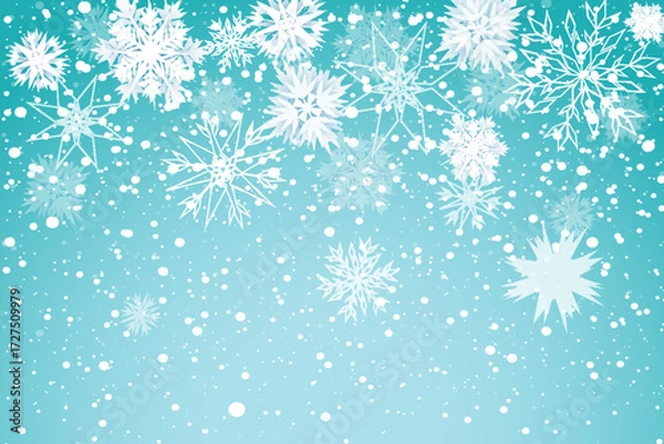 Fototapeta Snow on transparent background. Winter snowfall effect of falling white snow flakes and shining, New Year snowstorm or blizzard realistic backdrop. Christmas or Xmas holidays.