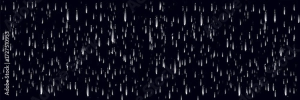Fototapeta Drops of water on grey background. Vector. Isolated set of transperent water drops. Scattered and spritz splash raindrops.