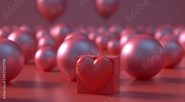 Obraz heart shaped balloons