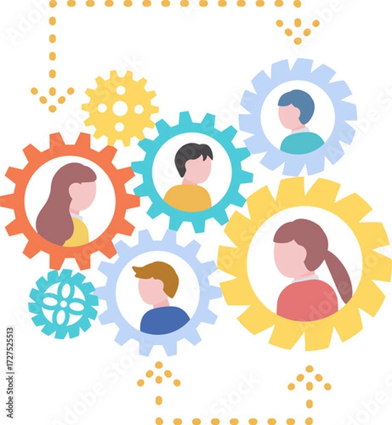 Fototapeta 企業の人員配置のベクターイラスト