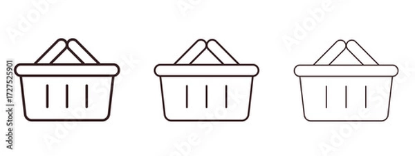 Fototapeta Shopping basket icons in thin line symbols with editable strokes