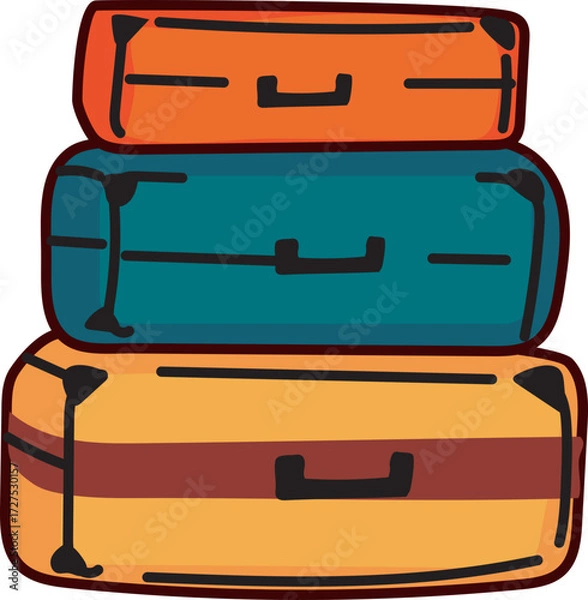 Fototapeta Stack of Suitcases icon for vacation, exploration, and adventure journey
