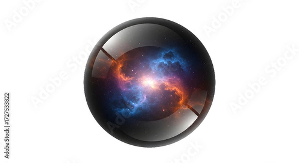 Obraz Nebula in a Glass Sphere - Abstract Space Art png clear alpha channel cutout isolated on transparent background