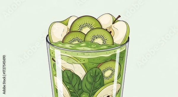 Obraz Green Fruit Smoothie. (1)