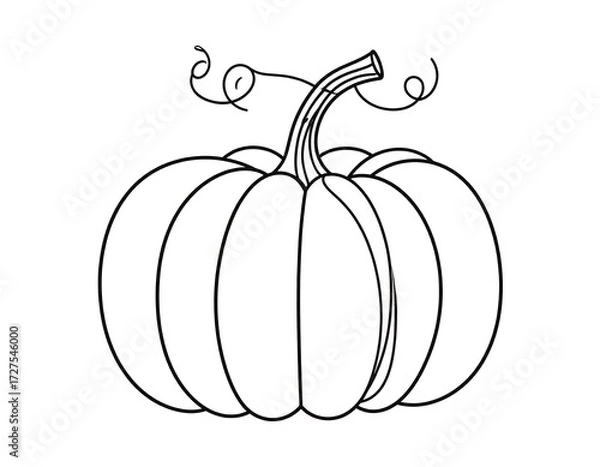 Obraz Simple black and white pumpkin drawing