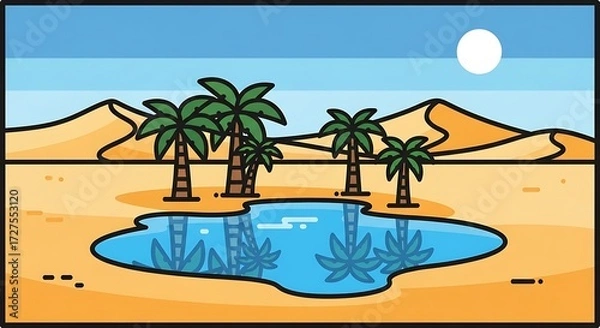 Obraz Desert oasis landscape. (2)