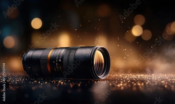Fototapeta Seventy to Three Hundred Lens on Sparkling Surface