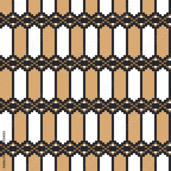 Fototapeta embroidery pixel ethnic aztec seamless pattern vector design