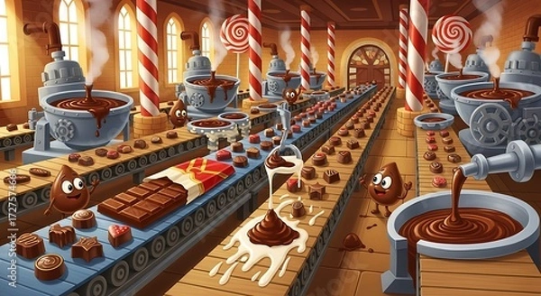 Obraz Chocolate Factory Cartoon. (9)
