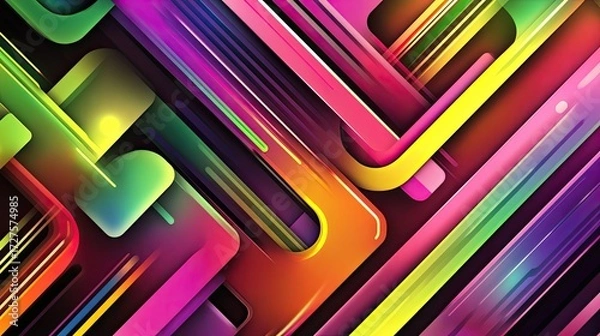 Fototapeta Vibrant Abstract Design with Interlocking Geometric Shapes