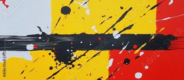 Fototapeta Vibrant Abstract Canvas with Bold Color Splatter and Brushstrokes