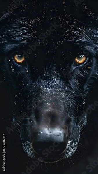 Obraz Close-up black wolf face