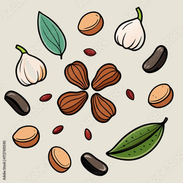 Obraz coffee beans seamless pattern