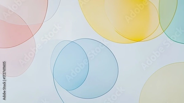 Obraz Serene Pastel Circles: Abstract Art with Translucent Overlays and Soft Lighting