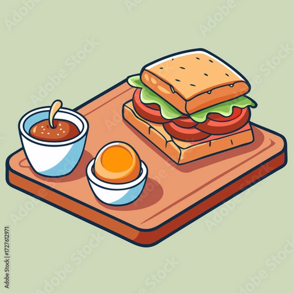 Obraz sandwich with ham and cheese