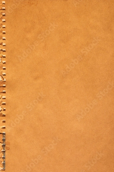 Fototapeta Old torn spiral notebook paper texture