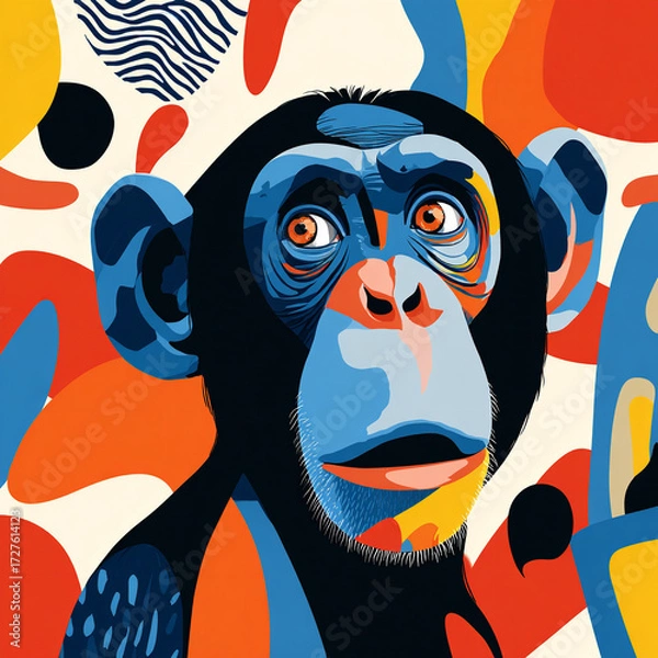 Fototapeta Monkey - A primate with a curious expression