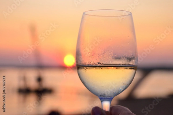 Obraz glass and sunset