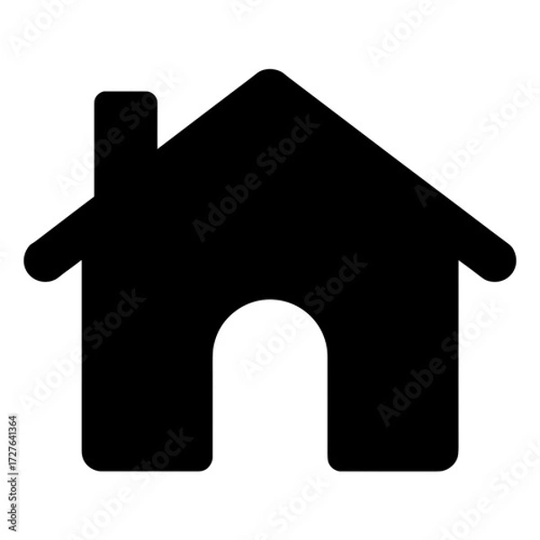 Fototapeta Flat black glyph icon of house representing homepage symbol for user interface design - Concept of UI navigation - web - mobile - start page